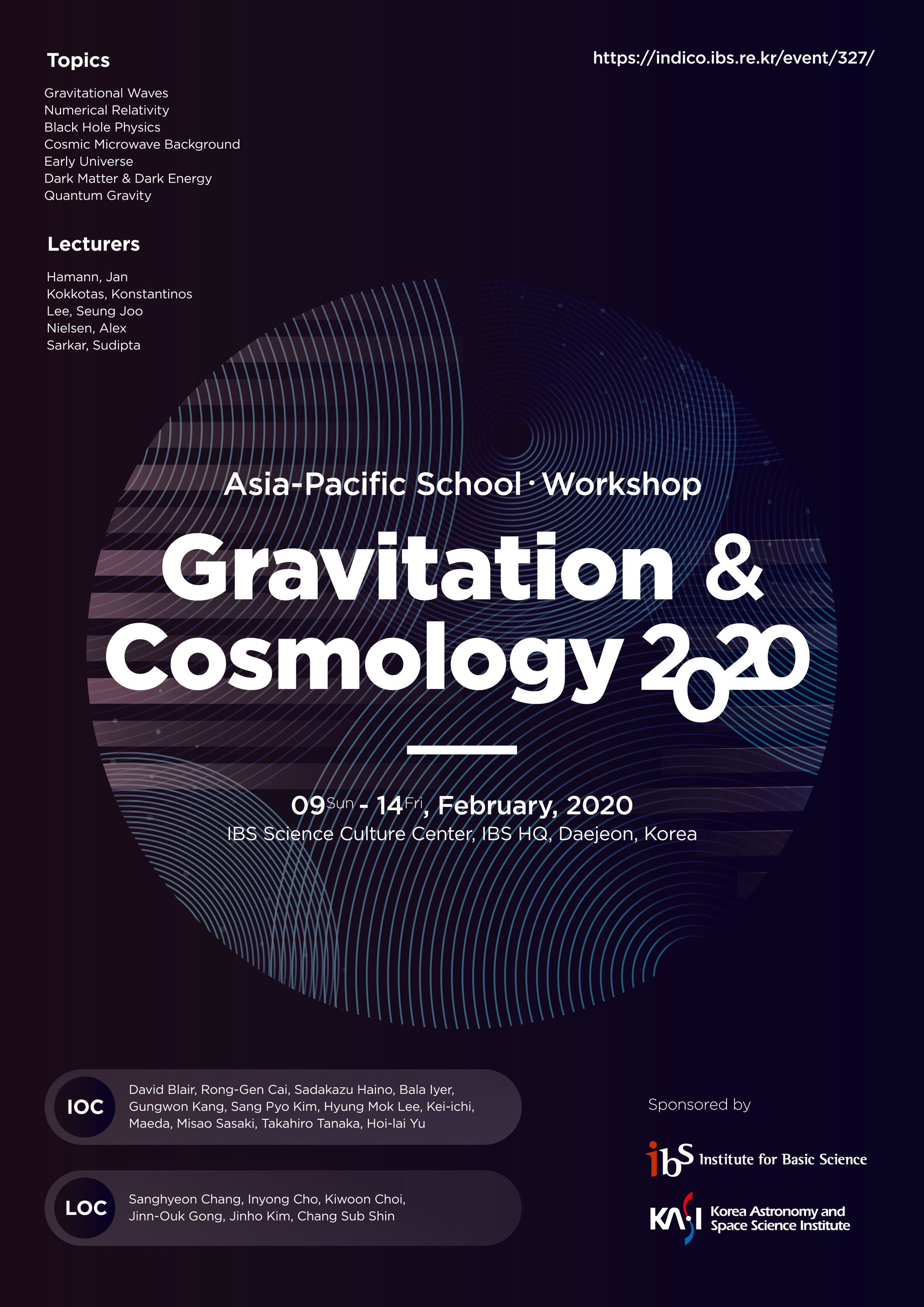 Asia-Pacific School and Workshop on Gravitation and Cosmology 2020